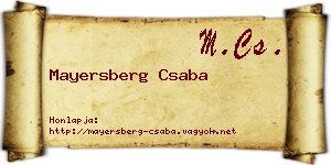 Mayersberg Csaba névjegykártya