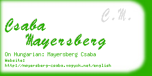 csaba mayersberg business card